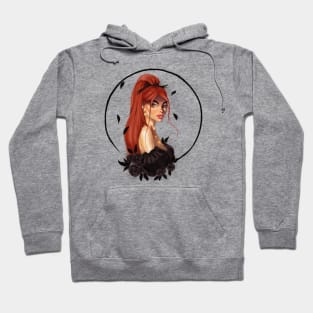 Portrait of the red haired girl Hoodie